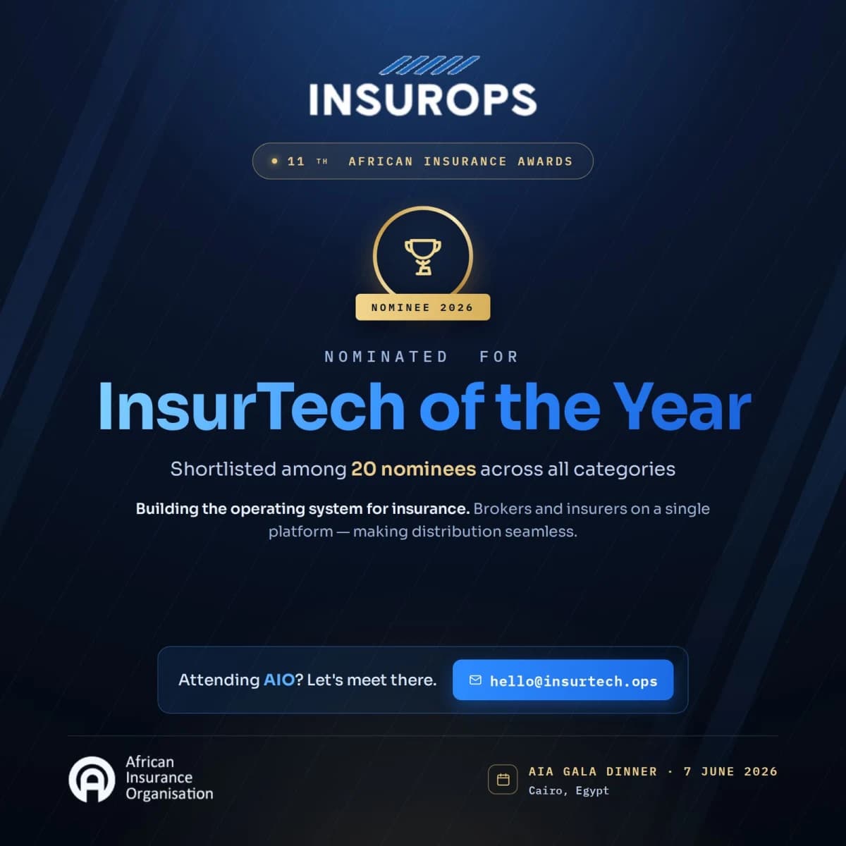 InsurOps — InsurTech of the Year Nominee · 11th African Insurance Awards InsurOps — InsurTech of the Year Nominee · 11th African Insurance Awards