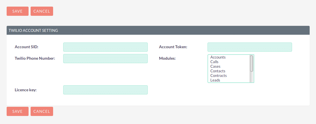 Twilio SuiteCRM extension