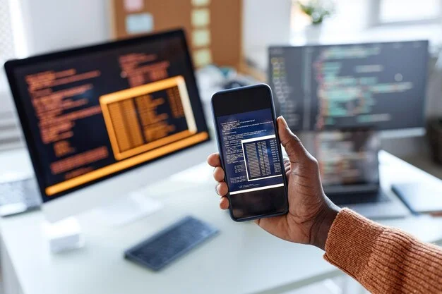 A skilled iOS developer at Redian Software working on a project, highlighting their expertise. Scale your development team with experienced iOS developers based in Kenya and India