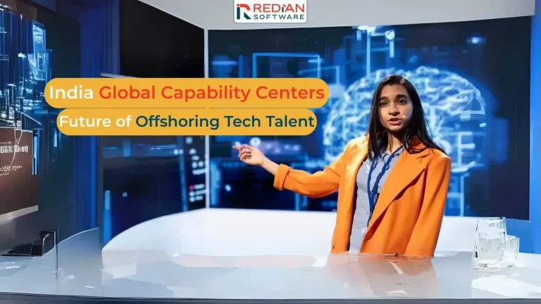 Redian Software’s Global Capability Center dashboard displaying real-time metrics for offshoring tech talent in India.