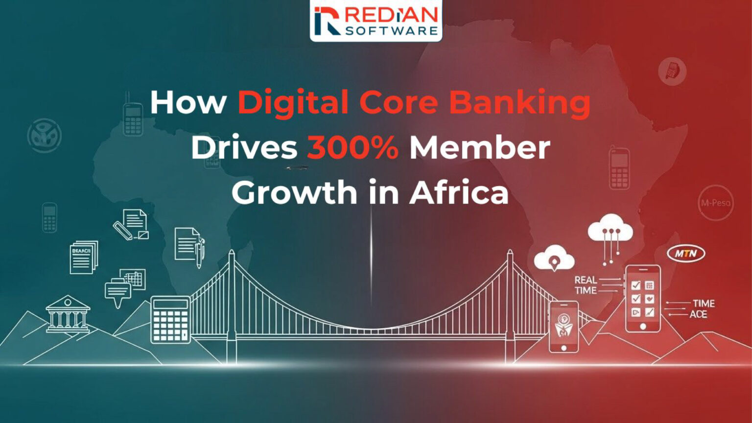 Digital core banking platform dashboard showing real-time transactions, member analytics, and mobile money integration for East African SACCOs