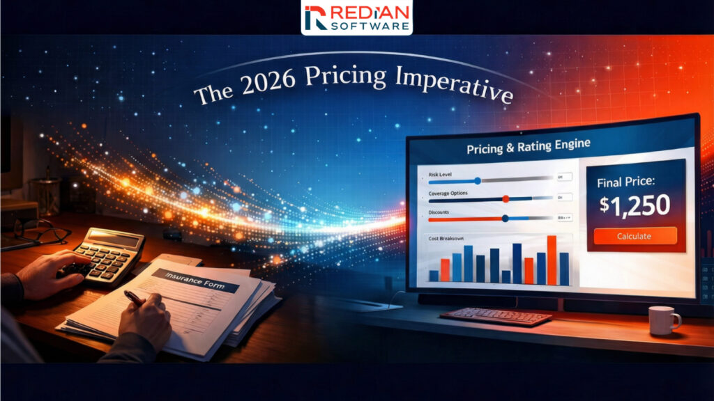 AI-powered insurance pricing rating engine system architecture diagram showing real-time data processing, machine learning algorithms, and cloud infrastructure for modern pricing optimization in 2026.