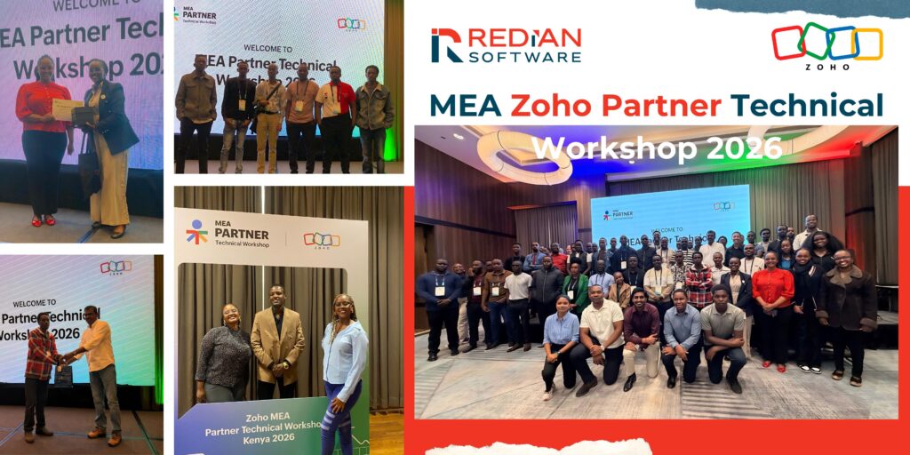 MEA Zoho Partner Technical Workshop 2026 in Nairobi Kenya Redian Software team participating in Zoho agentic automation and Zia Agents sessions